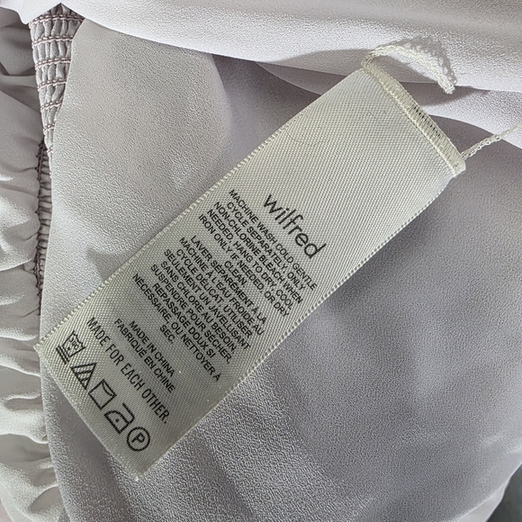 Aritzia Wilfred Bella slit smocked bodice puff sleeves Midi dress - Picture 9 of 11